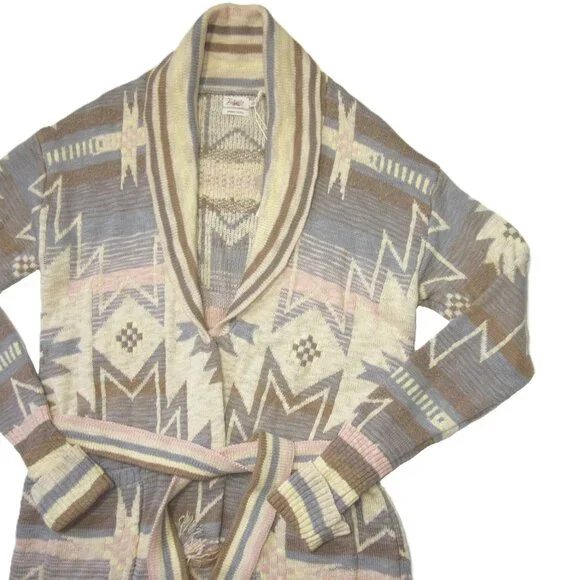 NWT Faherty Paloma Duster Cardigan in Beach Morning Star Belted Long Sweater S - Picture 2 of 7